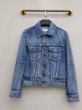 Celine Light Blue Denim Jacket with Button-Front